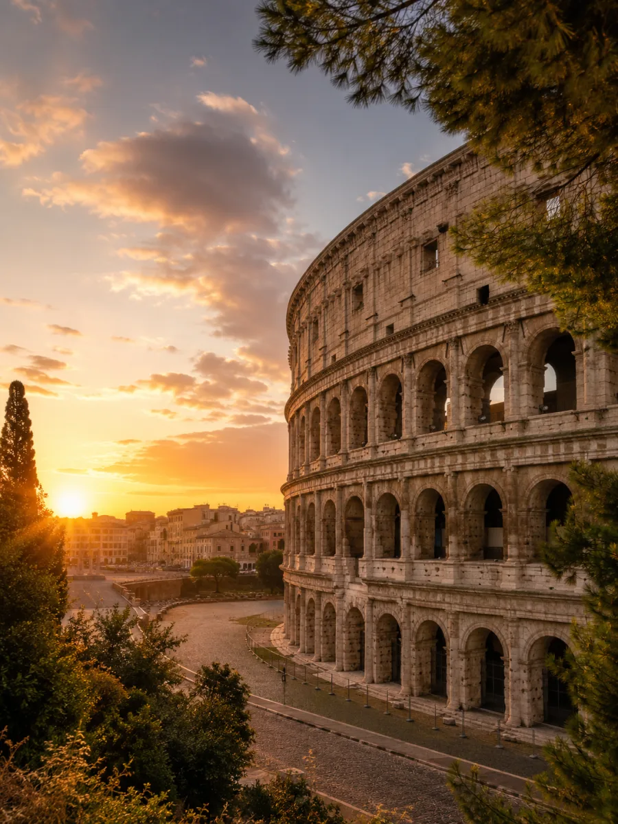 El Coliseo de Roma al atardecer